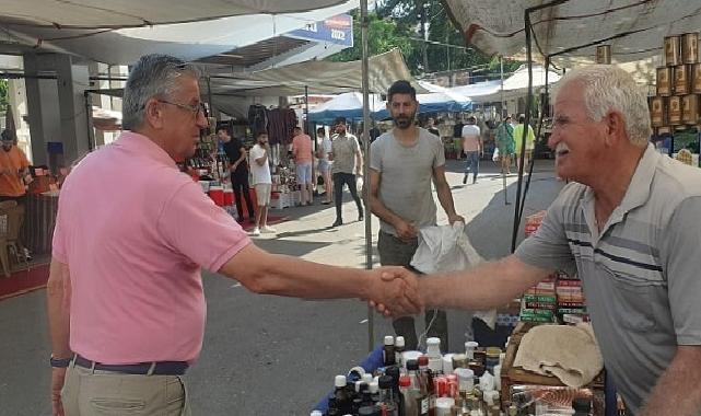 Başkan Topaloğlu’ndan pazar esnafına ziyaret