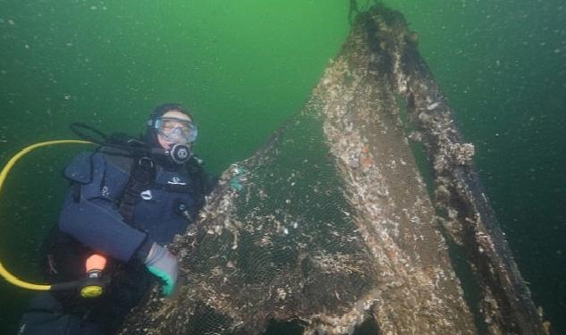 İzmit Körfezinden 5 ton hayalet ağ çıkarıldı