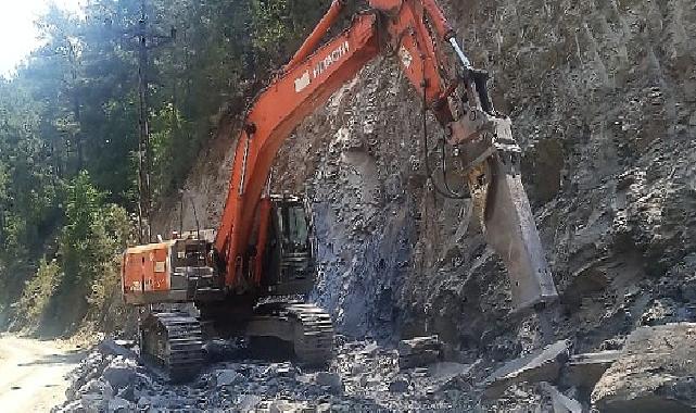 Alanya Beldibi yolunda asfalt hazırlığı sürüyor