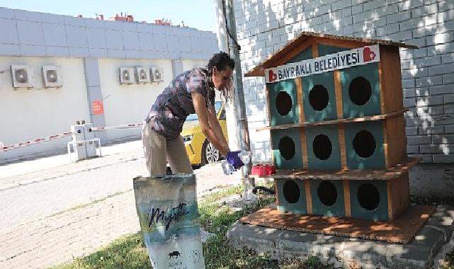 Bayraklı’da can dostlar için ‘bir kap su’ kampanyası