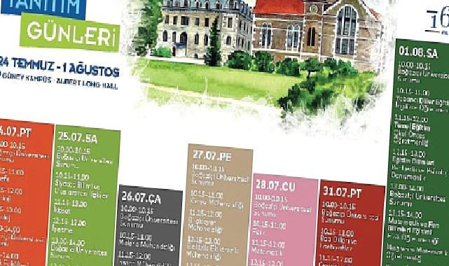 Boğaziçi Üniversitesi Tanıtım Günleri 24 Temmuz-1 Ağustos’ta Güney Kampüs’te gerçekleşecek