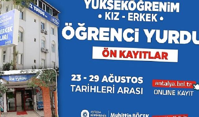 Antalya Büyükşehir Belediyesi Yükseköğrenim Yurtları için ön kayıtlar başladı