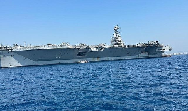 Dünyanın en büyük uçak gemisi USS Gerald R. Ford, QTerminals Antalya Limanı açıklarına demirledi