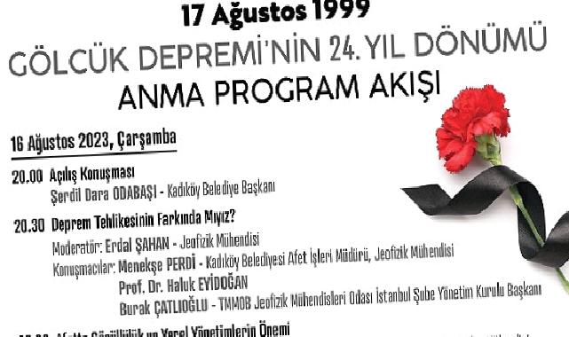 Kadıköy Belediyesi, Gölcük Depremi’nin 24. Yıl Dönümünde Anma Programı Düzenliyor