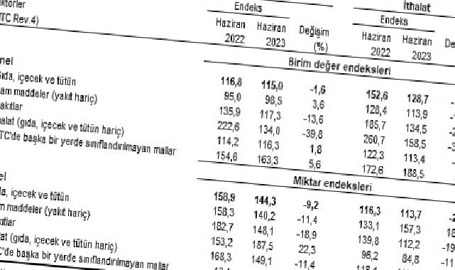 TÜİK: İhracat birim değer endeksi %1,6 azaldı