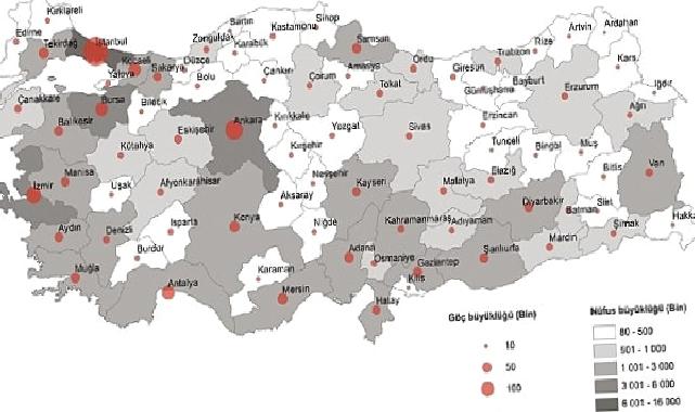 TÜİK: Türkiye’de 2022 yılında 2 milyon 791 bin 156 kişi iller arasında göç etti