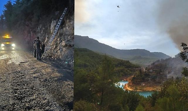 Antalya Büyükşehir ekipleri Alanya’da yangın söndürme çalışmalarına destek veriyor