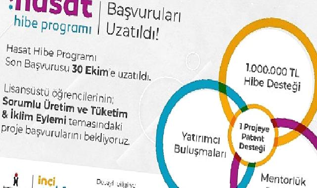 İnci Vakfı, Hasat Hibe Programı’nın  son başvuru tarihi 30 Ekim 2023’e uzatıldı