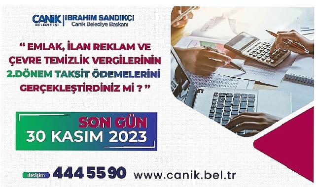 Canik’te Vergi Ödemeleri İçin Son Tarih: 30 Kasım