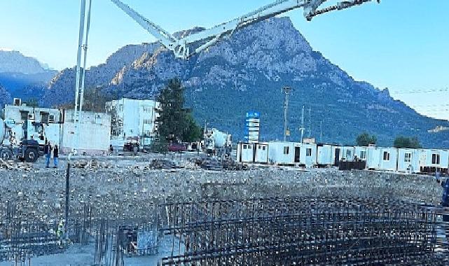 Yurt binasına beton atılmaya başlandı